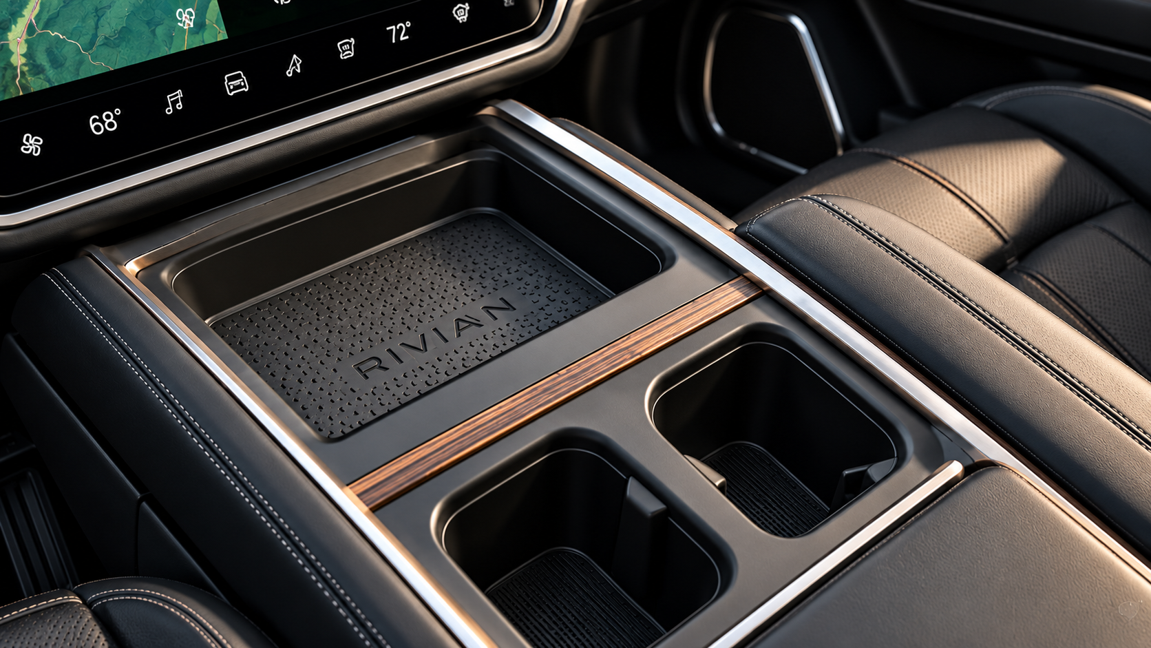 Black center console detail