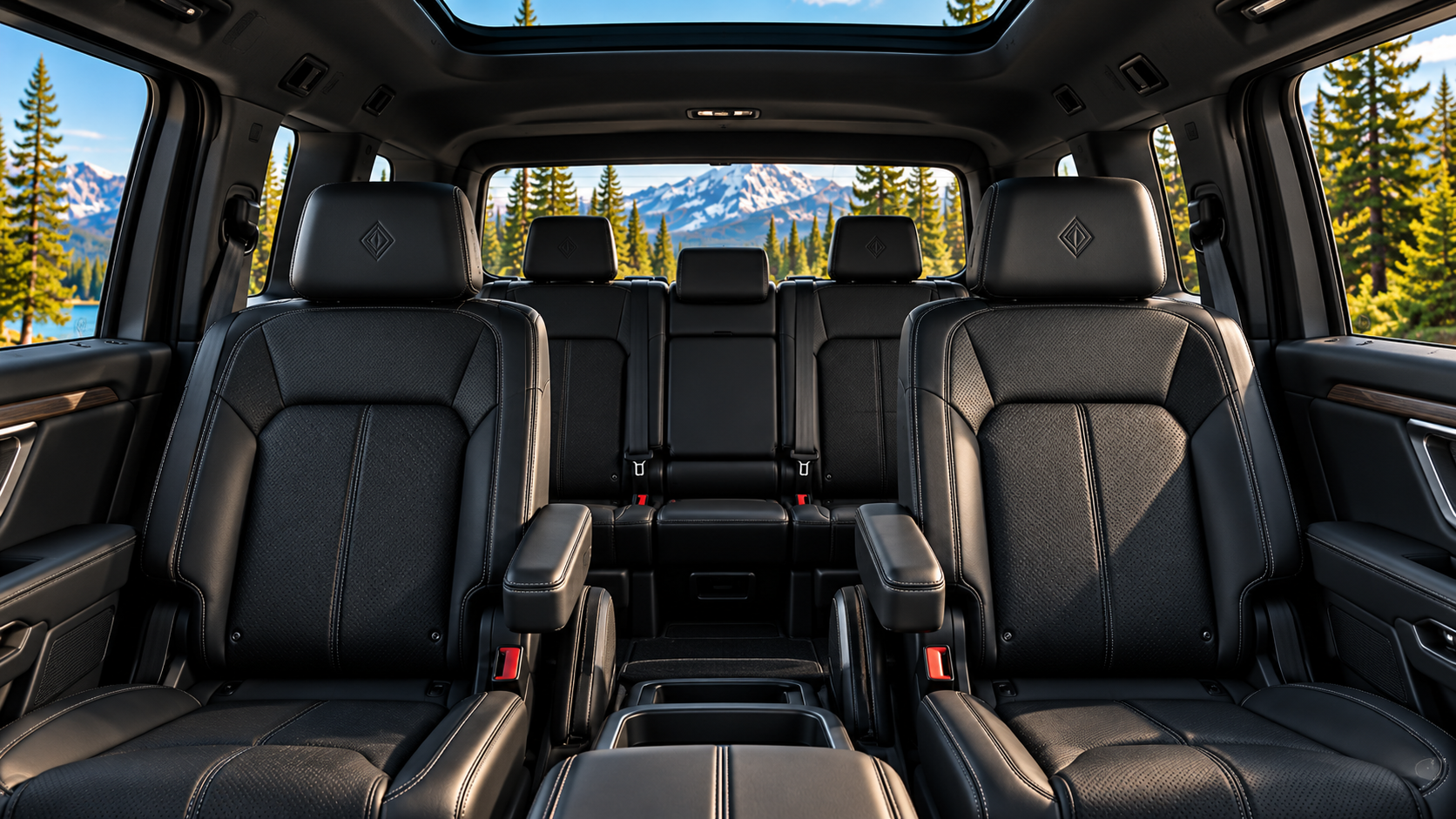 Black passenger seating interior